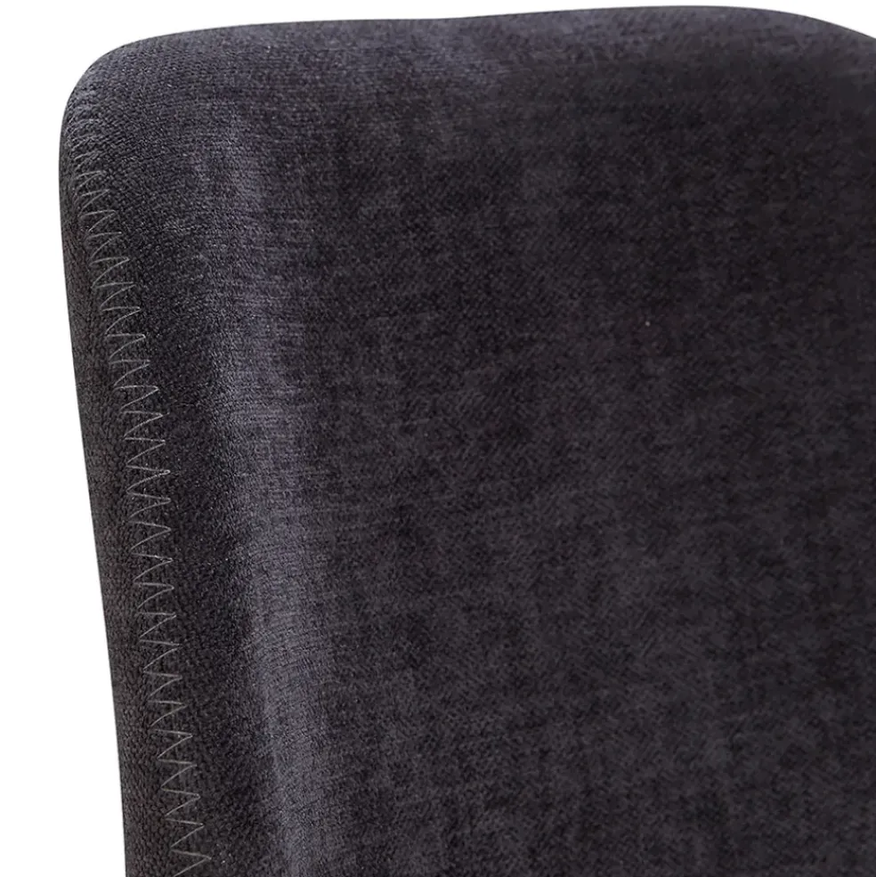 Chaise de bar en tissu soft touch noir h65cm - Keri