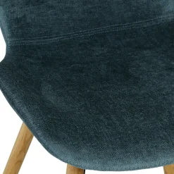 Chaise de bar en tissu soft touch bleu foncé h65cm - Keri
