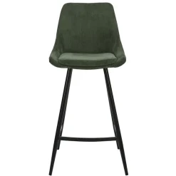 Chaise de bar en velours côtelé vert sapin h67cm - Ben