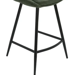 Chaise de bar en velours côtelé vert sapin h67cm - Ben