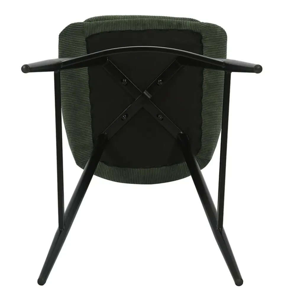 Chaise de bar en velours côtelé vert sapin h67cm - Ben
