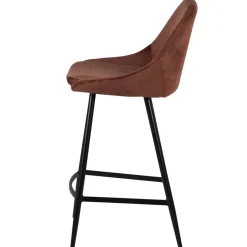 Chaise de bar en velours marron h67cm - Ben
