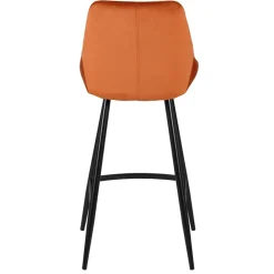 Chaise de bar en velours cognac h75cm - Ben