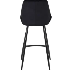 Chaise de bar en velours côtelé noir h75cm - Ben
