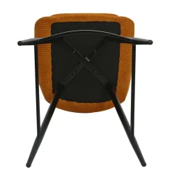 Chaise de bar en velours côtelé jaune curry h67cm - Ben