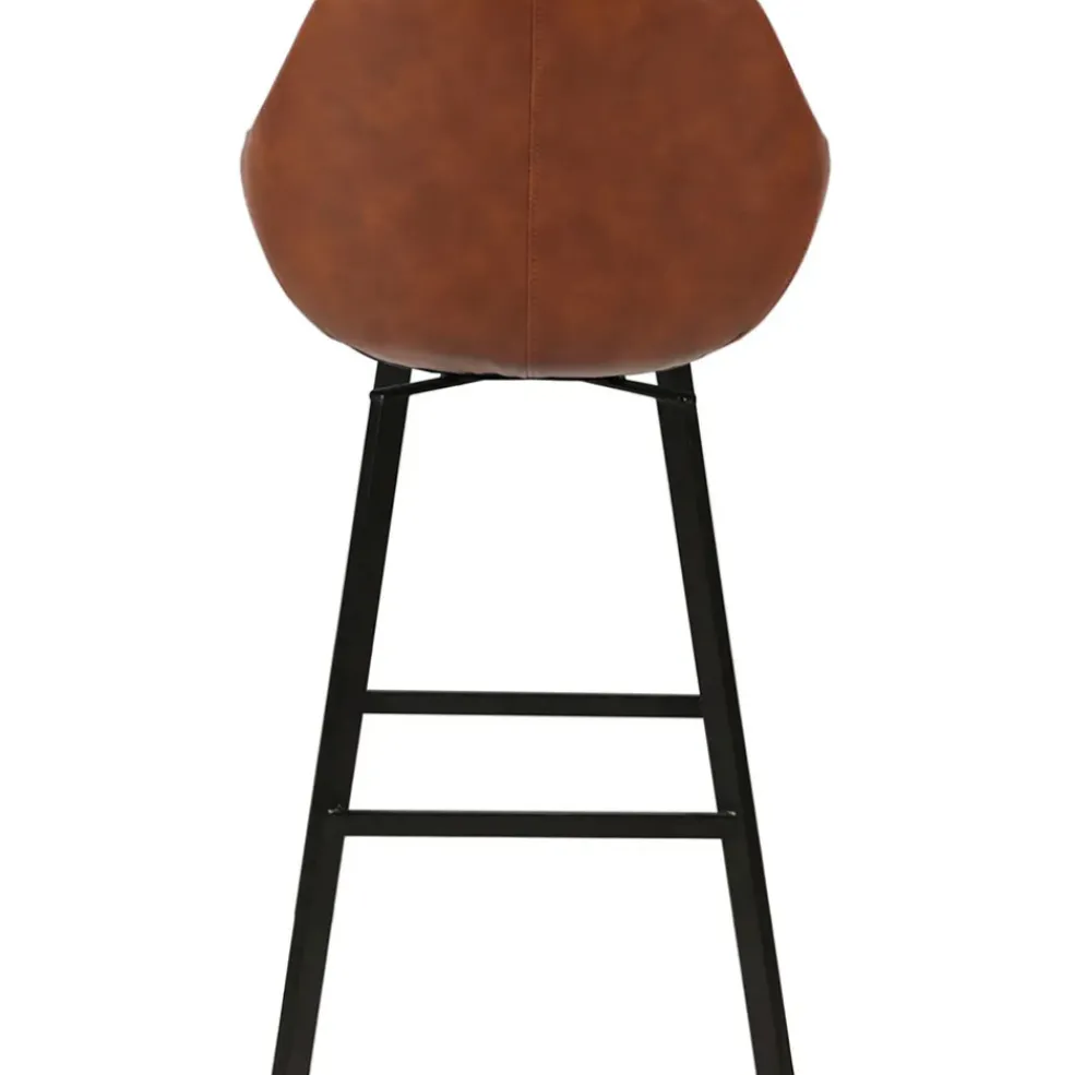 Chaise de bar pivotante effet cuir marron h75cm - Moss