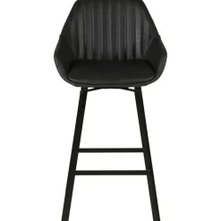 Chaise de bar pivotante noir veilli h75cm - Moss