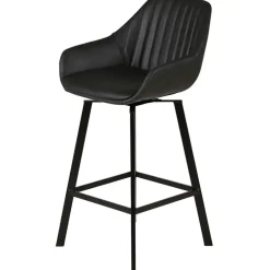 Chaise de bar pivotante noir veilli h75cm - Moss