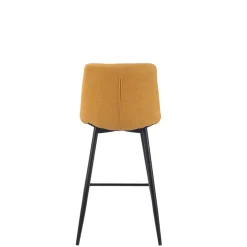 Chaise de bar tissu matelassé moutarde - Lilly