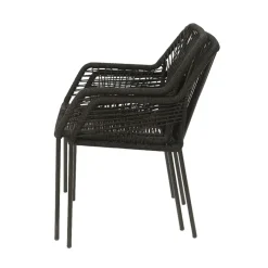 Chaise de jardin empilable en résine tressée noir - Seville