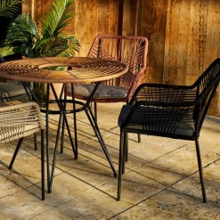 Chaise de jardin empilable en résine tressée noir - Seville