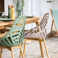 Chaise de jardin en plastique taupe - Alameda