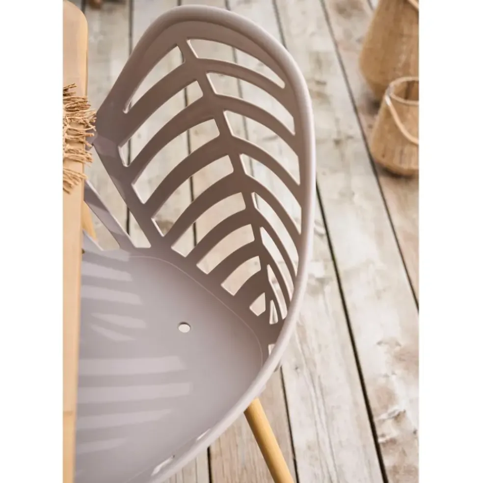 Chaise de jardin en plastique taupe - Alameda