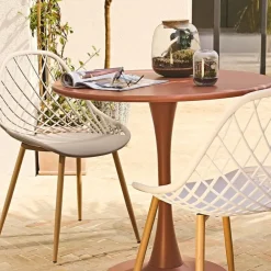 Chaise de jardin en plastique gris taupe - Malaga