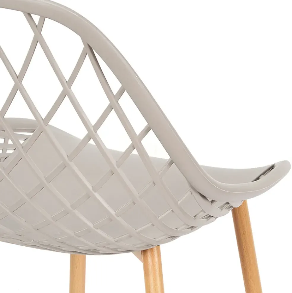 Chaise de jardin en plastique gris taupe - Malaga