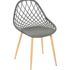 Chaise de jardin en plastique grise - Malaga