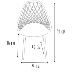 Chaise de jardin en plastique grise - Malaga