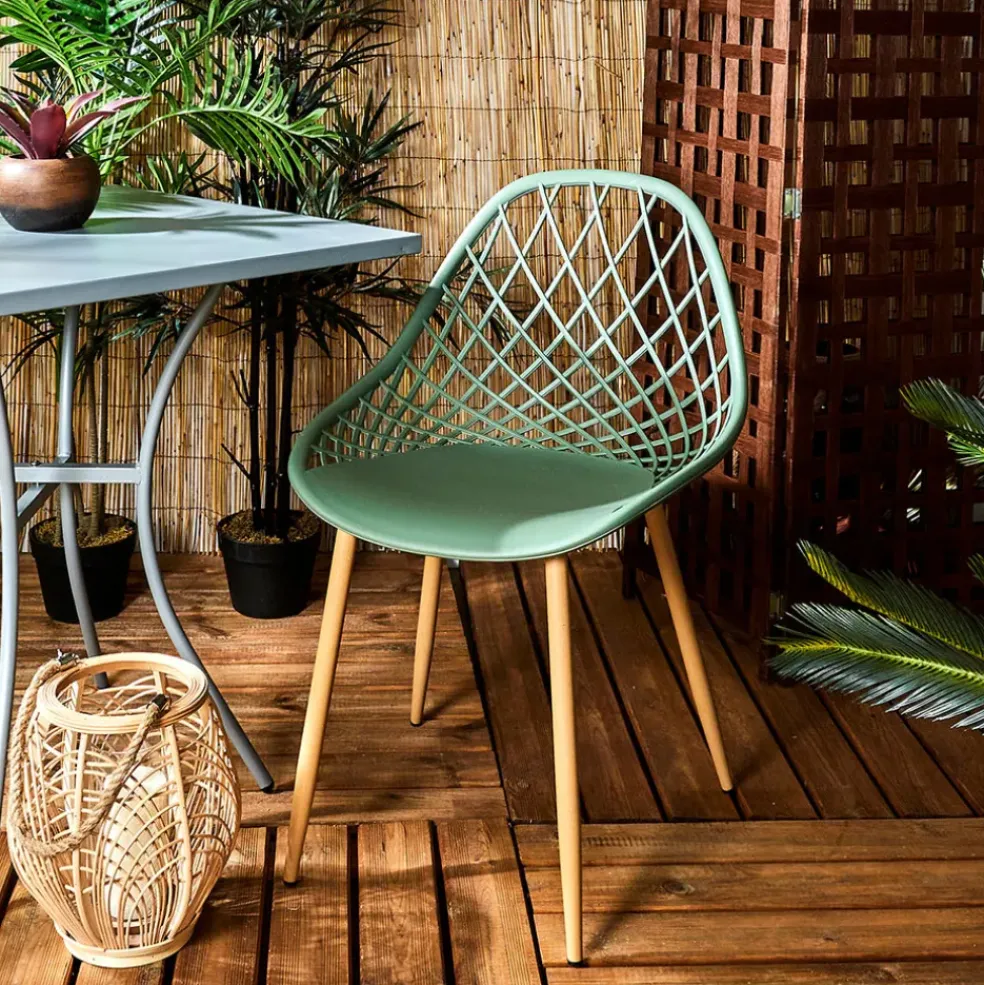 Chaise de jardin en plastique vert - Malaga