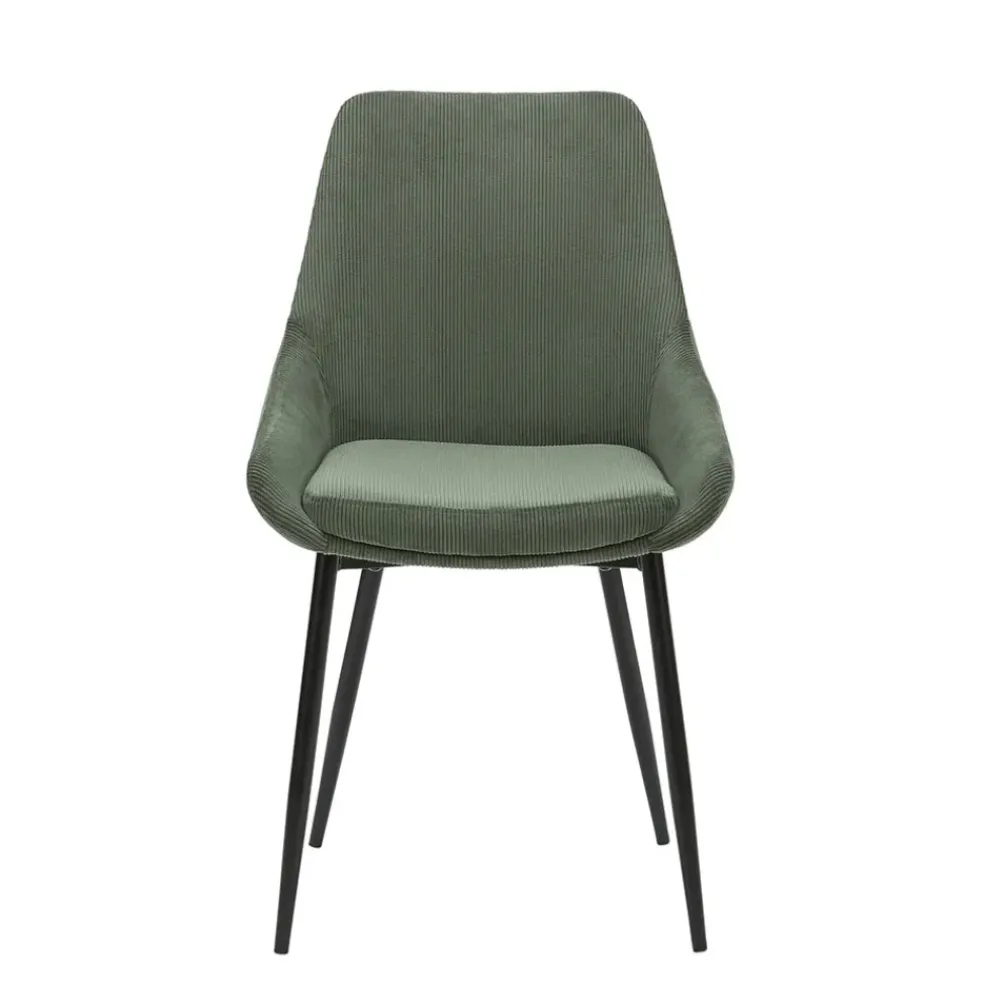 Chaise de salle à manger en velours côtelé kaki - Ben