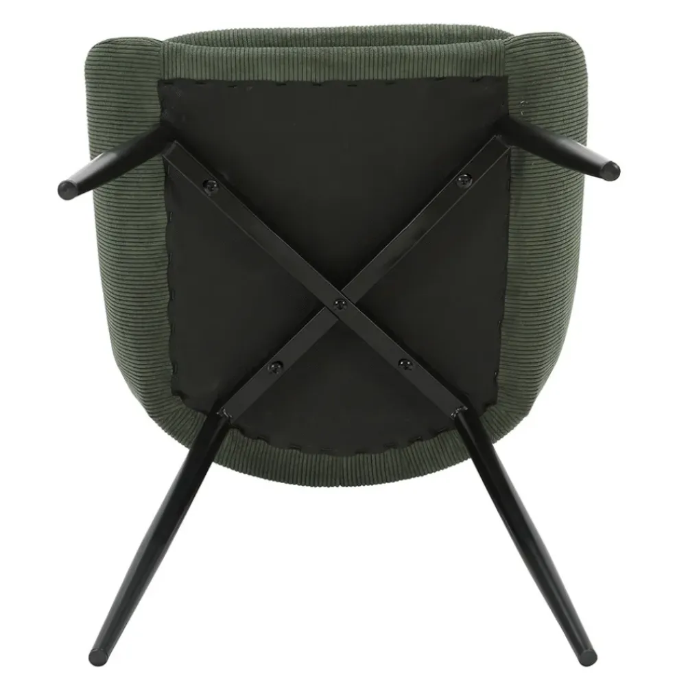 Chaise de salle à manger en velours côtelé kaki - Ben