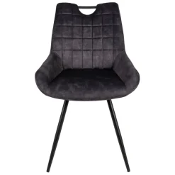 Chaise de salle à manger en velours gris - dana