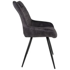 Chaise de salle à manger en velours gris - dana