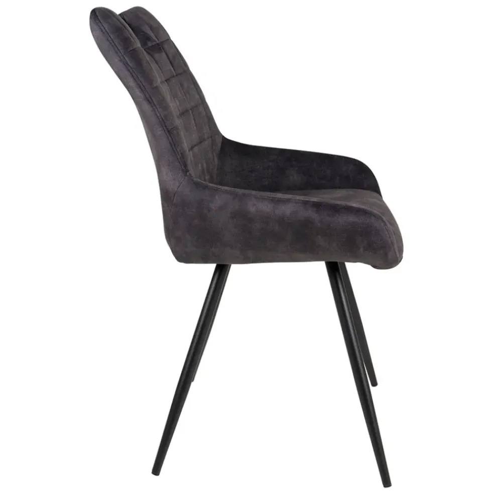 Chaise de salle à manger en velours gris - dana