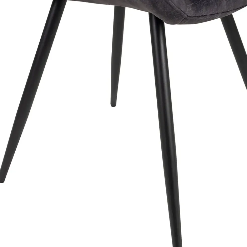 Chaise de salle à manger en velours gris - dana