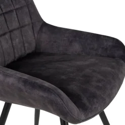 Chaise de salle à manger en velours gris - dana
