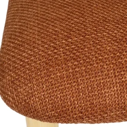 Chaise de salle à manger en tissu brique et hévéa - Elsy