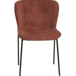 Chaise de salle à manger en velours côtelé acajou - Holden