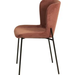 Chaise de salle à manger en velours côtelé acajou - Holden