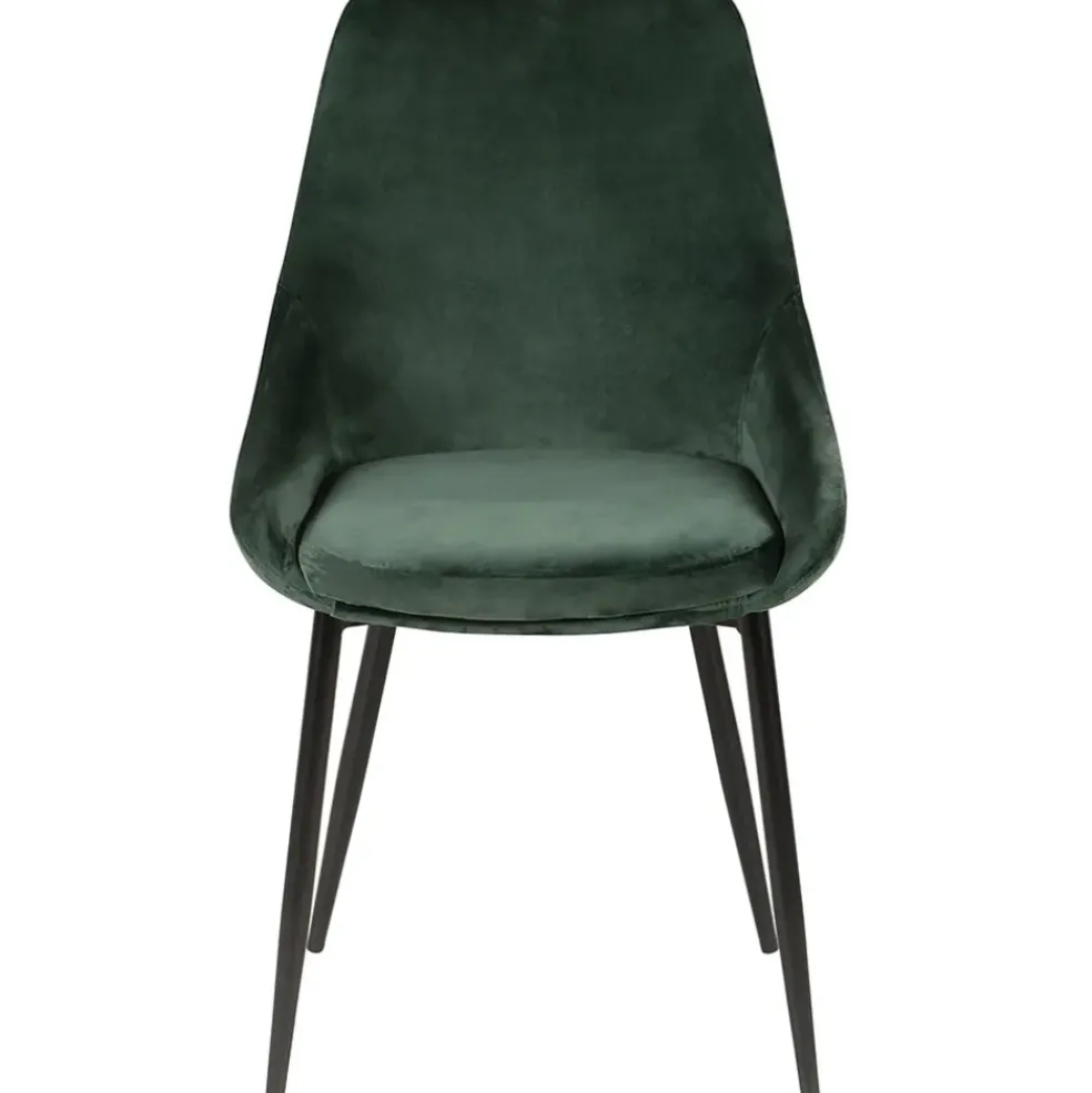 Chaise de salle à manger en velours vert - Ben