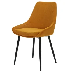 Chaise de salle à manger en velours côtelé curry - Ben