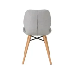 Chaise de salle à manger en tissu gris clair - Gloria