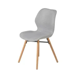 Chaise de salle à manger en tissu gris clair - Gloria