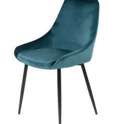Chaise de salle à manger en velours bleu - Ben