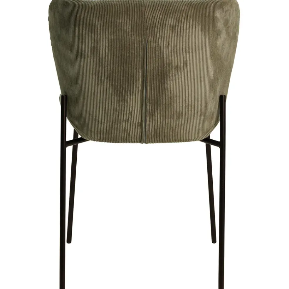 Chaise de salle à manger en velours côtelé vert foncé - Holden
