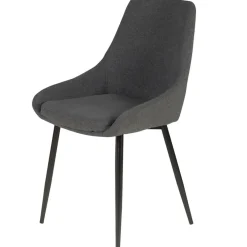 Chaise de salle à manger en tissu gris foncé - Ben