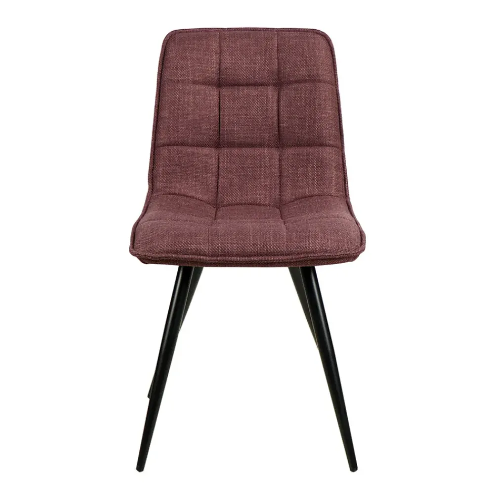 Chaise de salle à manger en tissu matelassé pourpre - Alize