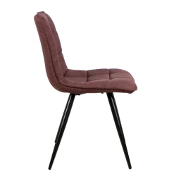 Chaise de salle à manger en tissu matelassé pourpre - Alize