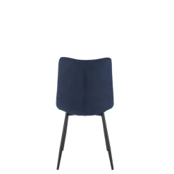 Chaise de salle à manger en tissu matelassé bleu marine - Lilly