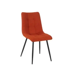 Chaise de salle à manger en tissu matelassé terracotta - lilly
