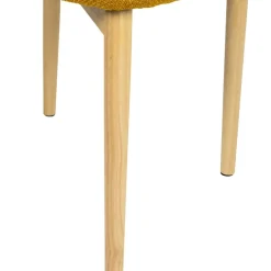 Chaise de salle à manger en tissu safran et hévéa - Elsy