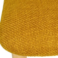 Chaise de salle à manger en tissu safran et hévéa - Elsy