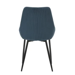 Chaise de salle à manger en velours côtelé bleu - Ben
