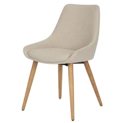Chaise de salle à manger en tissu crème - Ben