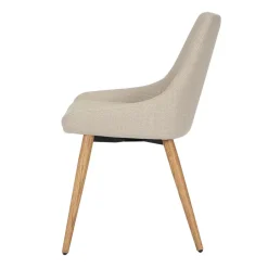 Chaise de salle à manger en tissu crème - Ben