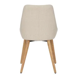 Chaise de salle à manger en tissu crème - Ben