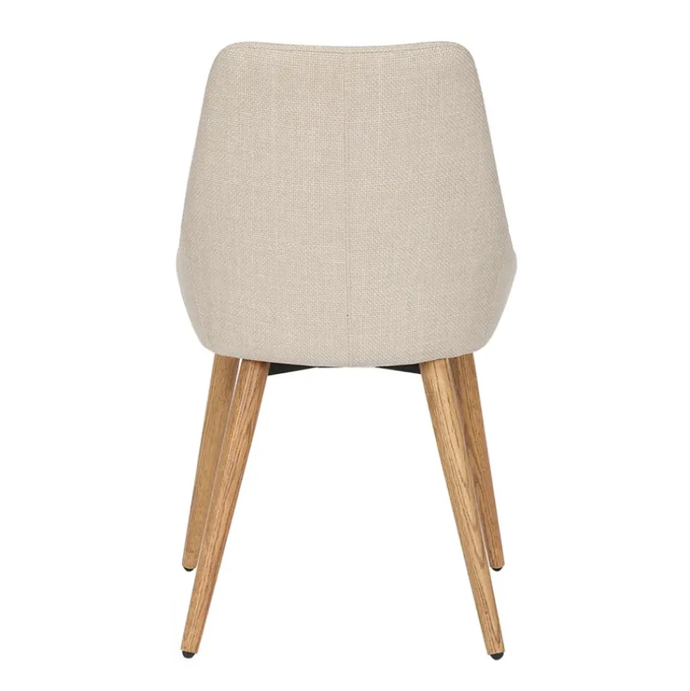 Chaise de salle à manger en tissu crème - Ben